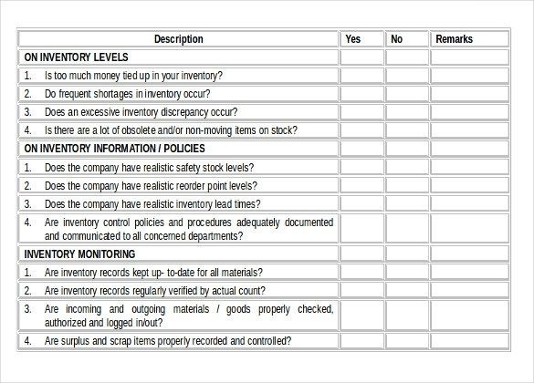iso internal audit checklist pdf